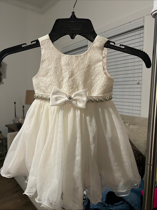 American Princess Other - American Princess Ivory Embellished Tulle Bow Dress